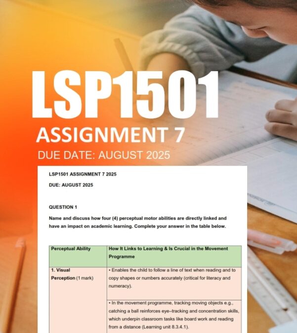 LSP1501 Assignment 7 2025 Due 1 August 2025 - StudyPass