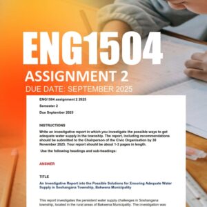 ENG1504 Assignment 2 2025 - Due September 2025