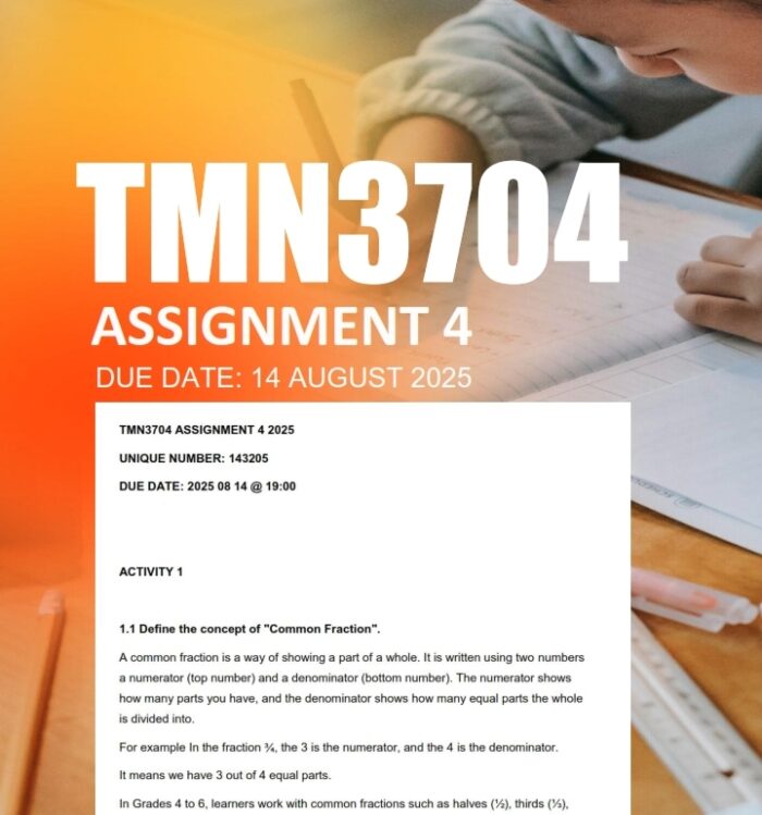 TMN3704 Assignment 4 2025 - Due 14 August 2025