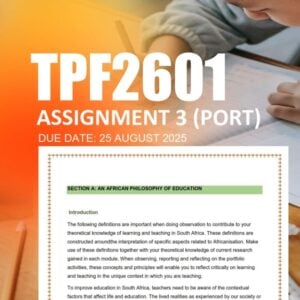 TPF2601 Assignment 3 Portfolio 2025 - Due 25 August 2025
