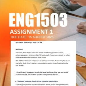 ENG1503 Assignment 1 2025 - Due 15 August 2025