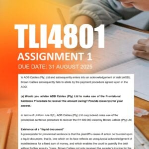 TLI4801 Assignment 1 2025 - Due 31 August 2025