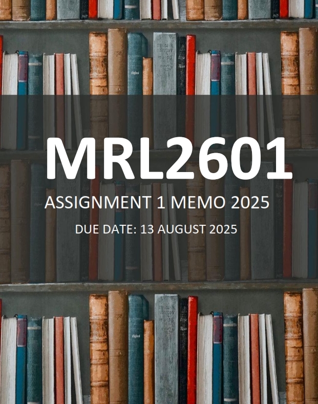 MRL2601 Assignment 1 2025 ANSWERS - Due 13 August 2025 (Learnlib)