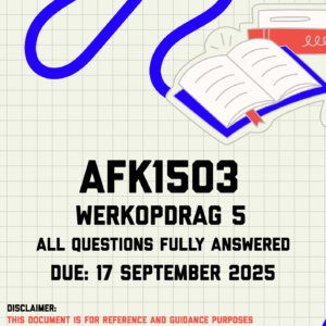 AFK1503 Werkopdrag 5 Memo | Due 17 September 2025