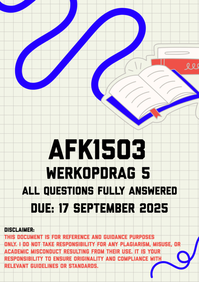 AFK1503 Werkopdrag 5 Memo | Due 17 September 2025