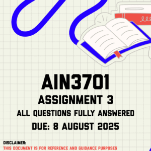 AIN3701 Assignment 3 Memo | Due 8 August 2025