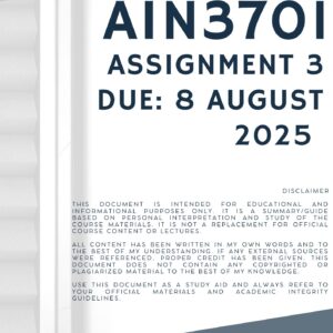 AIN3701 ASSIGNMENT 3 2025 COMPLETE SOLUTIONS {DUE DATE 8 AUGUST 2025}
