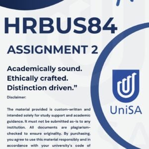 HRBUS84 Assignment 2 2025 Literature Review (COMPLETE ANSWERS) Due Date 31 July 2025