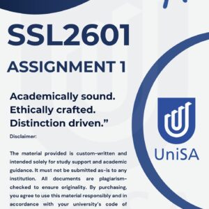 SSL2601 Assignment 1 Semester 2 2025 (COMPLETE ANSWERS) Due Date 12 August 2025