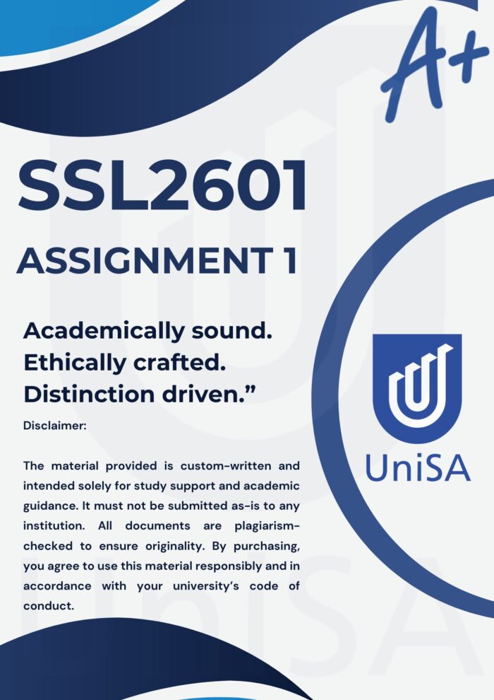 SSL2601 Assignment 1 Semester 2 2025 (COMPLETE ANSWERS) Due Date 12 August 2025