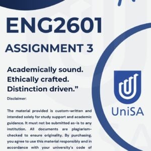 ENG2601 Assignment 3 2025 (COMPLETE ANSWERS) Due Date 4 August 2025