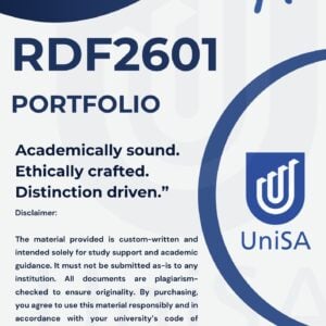 RDF2601 Portfolio 2025 (COMPLETE ANSWERD) Due Date 19 September 2025