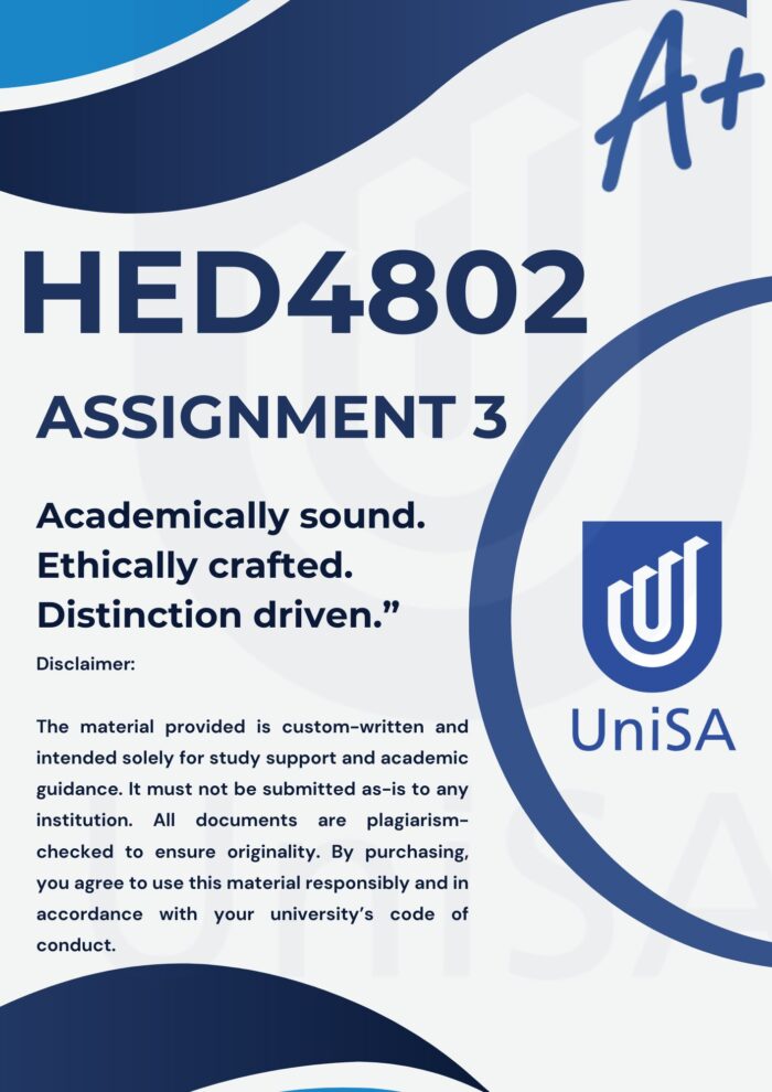 HED4802 Assignment 03 2025 (QUIZ ANSWERS) Due Date 18 July 2025