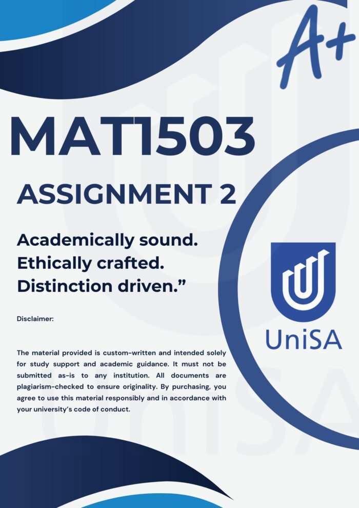 MAT1503 Assignment 2 2025 Solutions (Trusted Solutions) Due Date 2025