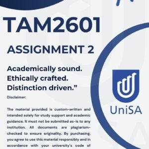 TAM2601 Assignment 2 2025 (COMPLETE ANSWERS) Due Date 24 July 2025