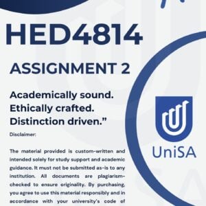 HED4814 Assignment 2 2025 (COMPLETE ANSWERS) Due Date 30 July 2025