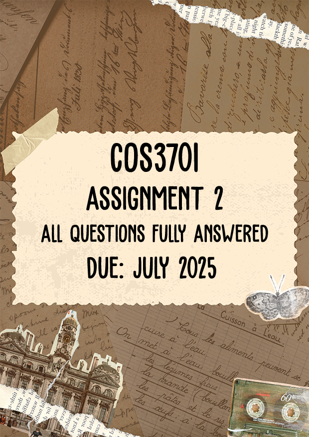 COS3701 Assignment 2 Memo | Due July 2025