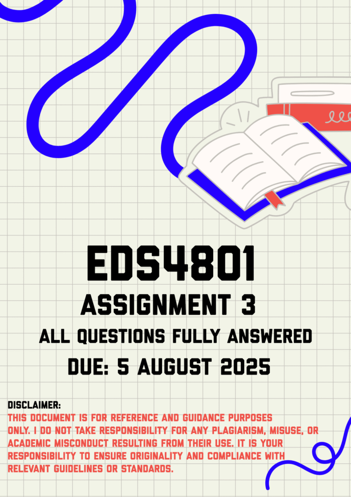 EDS4801 Assignment 3 Memo | Due 5 August 2025