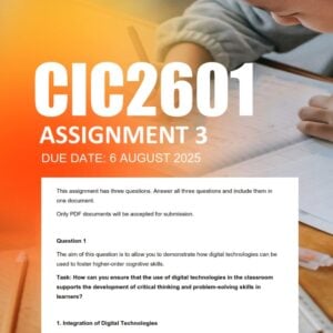 CIC2601 Assignment 3 2025 - Due 8 August 2025
