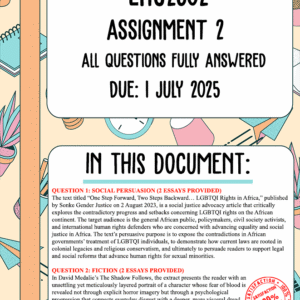 ENG2602 Assignment 2 Memo | Due 1 July 2025