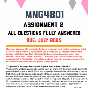 MNG4801 ASSIGNMENT 2 2025 - FULLY ANSWERED (DUE JULY 2025)