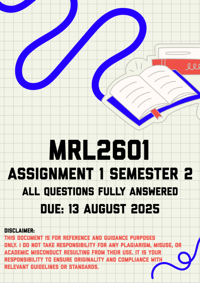 MRL2601 Assignment 1