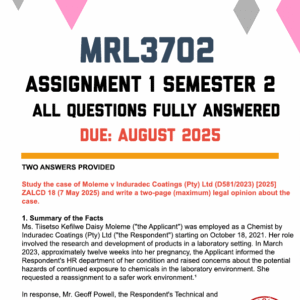 MRL3702 Assignment