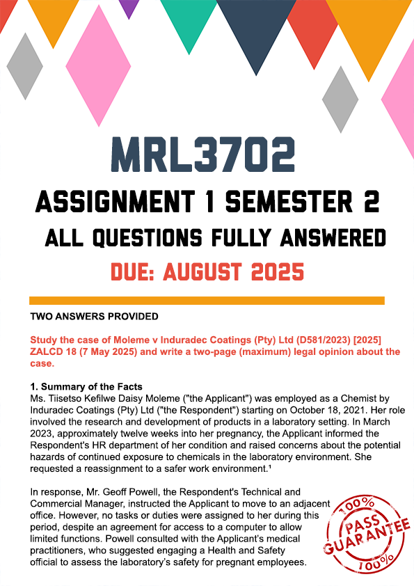 MRL3702 Assignment