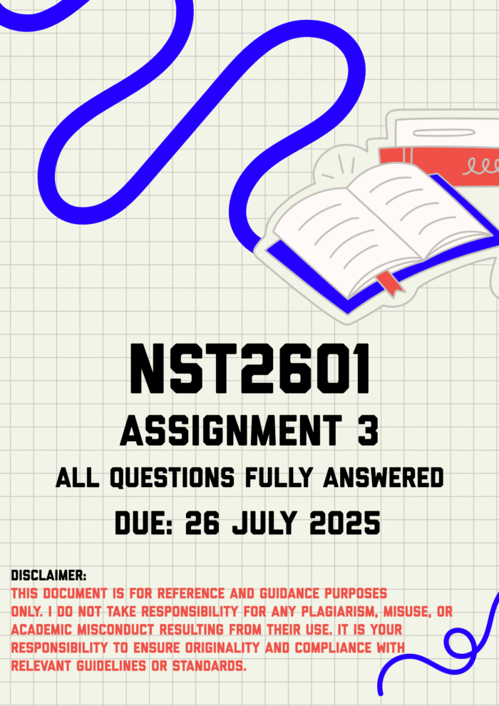 NST2601 Assignment 3 Memo | Due 26 July 2025