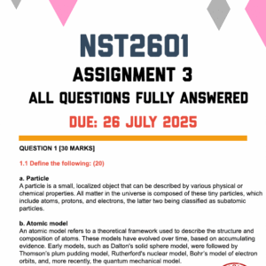 NST2601 ASSIGNMENT 3 2025 - FULLY ANSWERED (DUE 26 JULY 2025)