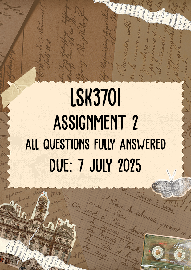 LSK3701 Assignment 2 Memo | Due 7 July 2025