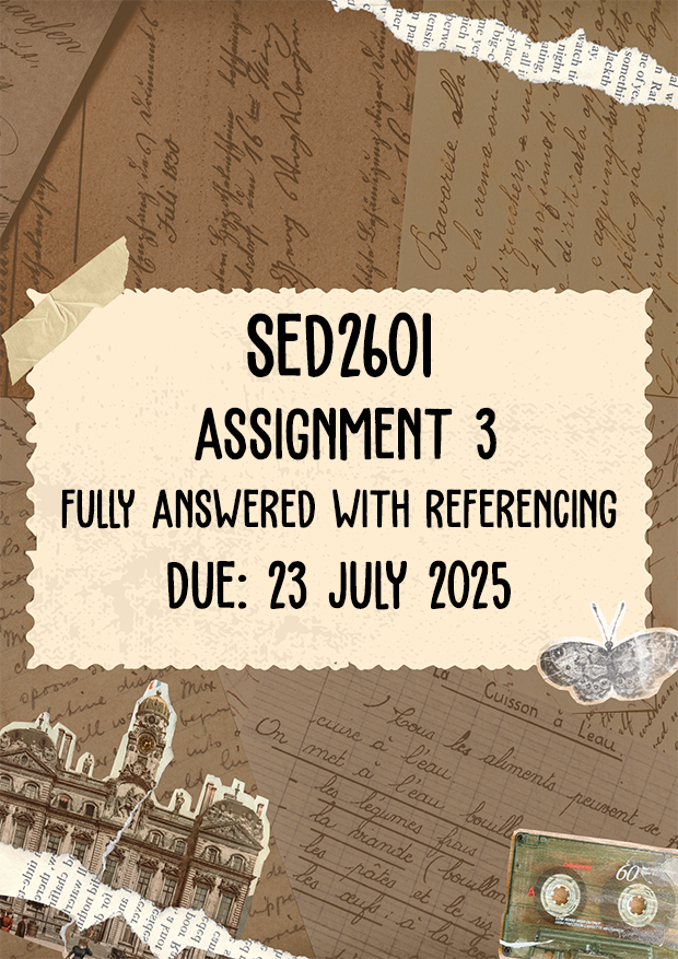 SED2601 Assignment 3 Memo | Due 23 July 2025