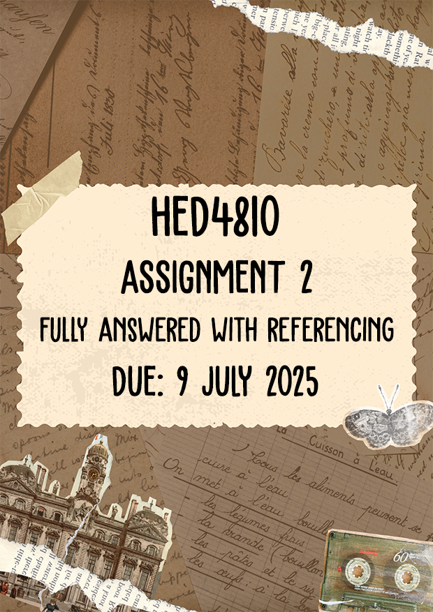 HED4810 Assignment 2 Memo | Due 9 July 2025
