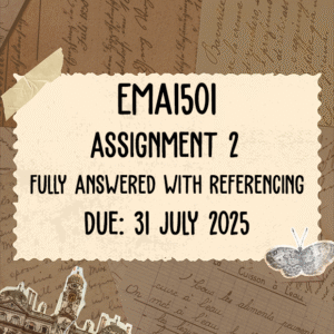 EMA1501 Assignment 2 Memo | Due 31 July 2025
