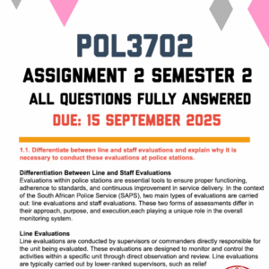 POL3702 ASSIGNMENT 2 SEMESTER 2 2025 - FULLY ANSWERED (DUE 15 SEPTEMBER 2025)