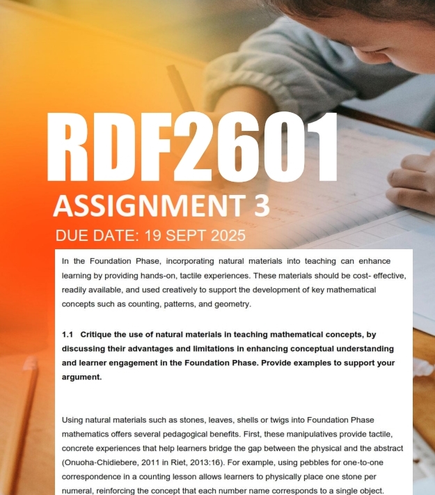 RDF2601 Assignment 3 2025 Due 19 September 2025