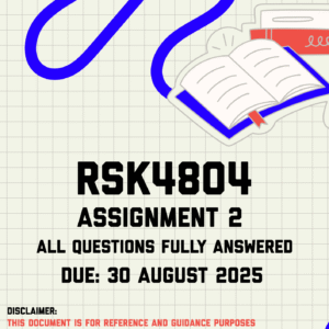 RSK4804 Assignment 2 Memo | Due 30 August 2025