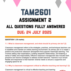 TAM2601 ASSIGNMENT 2 2025 - FULLY ANSWERED (DUE 24 JULY 2025)