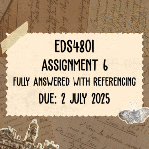 EDS4801 Assignment 6 Memo | Due 2 July 2025