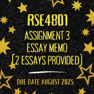 RSE4801 Assignment 03 Memo {2 Essays Provided} : Title - In 3000 – 3500 words, compare and contrast the ontological and epistemological assumptions that inform and shape the research paradigms listed below. Thereafter, explain which, amongst them, makes the strongest contribution to education and why: Positivism , Interpretivism , Critical theory , Postmodernism , Critical realism, Decoloniality