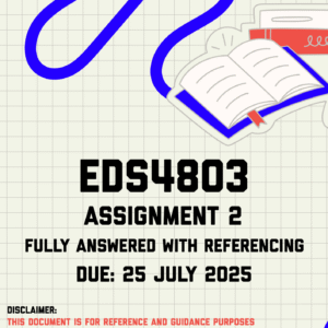 EDS4803 Assignment 2 Memo | Due 25 July 2025