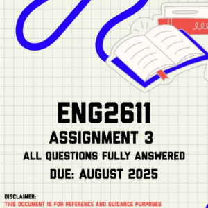 ENG2611 Assignment 3 Memo | Due August 2025