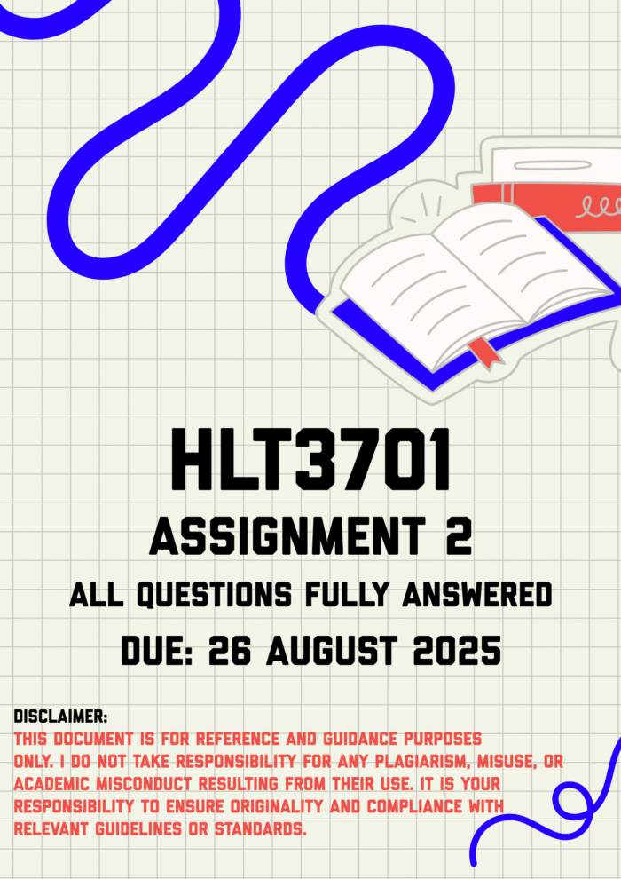 HLT3701 Assignment 2 Memo | Due 26 August 2025
