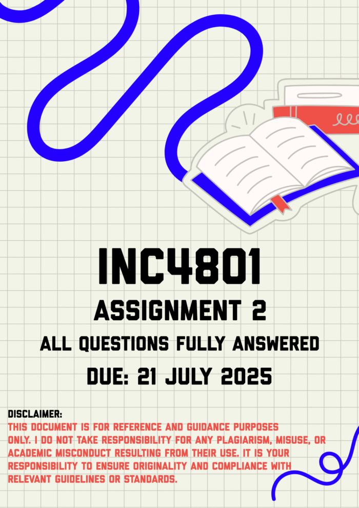 INC4801 Assignment 2 Memo | Due 21 July 2025
