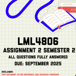 LML4806 Assignment 2 Semester 2 Memo | Due September 2025