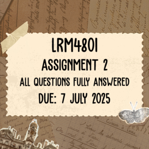 LRM4801 Assignment 2 Memo | Due 7 July 2025