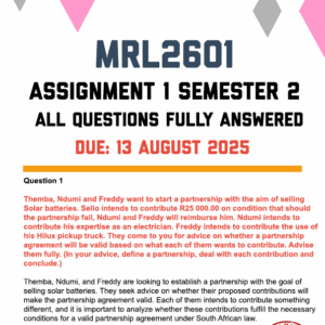 MRL2601 Assignment