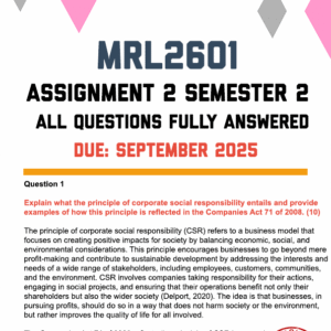 MRL2601 Assignment