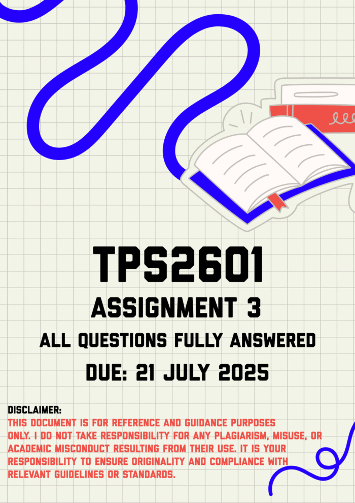 TPS2601 Assignment 3 Memo | Due 21 July 2025