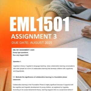EML1501 Assignment 3 2025 Due August 2025